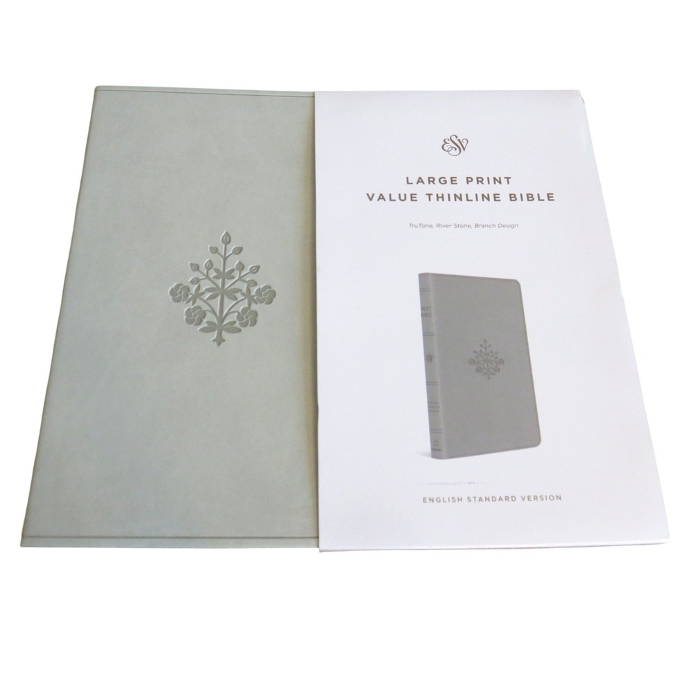 Crossway ESV Large Print Value Thinline Bible River Stone Branch TruTone NEW